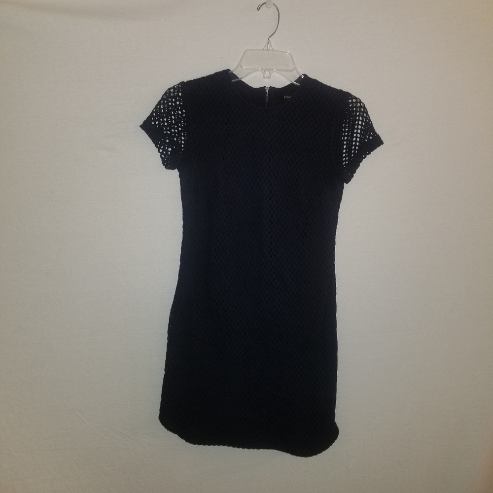 Banana Republic navy blue mesh dress